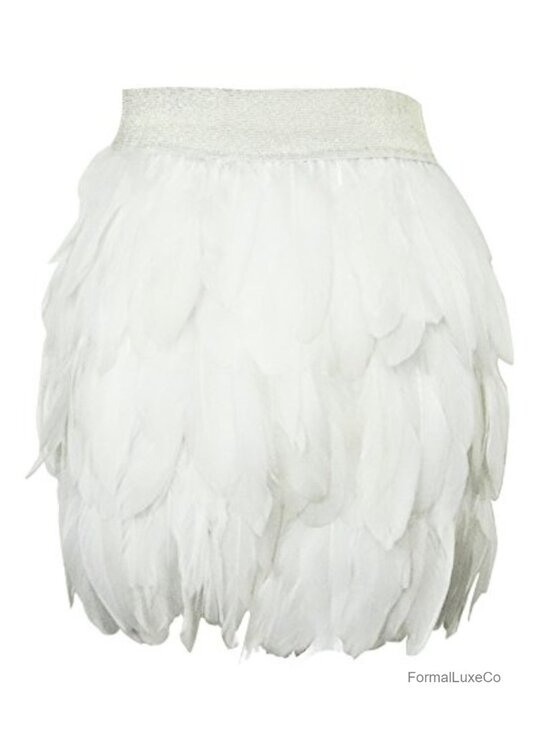 Dresses & Skirts - Goose Feather Mini A-Line Skirt Elastic Waist Cosplay Costume Party